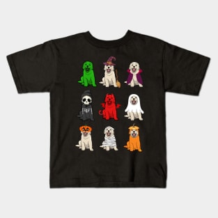 Golden Retrievers Halloween Funny Golden Retrievers Costume Kids T-Shirt